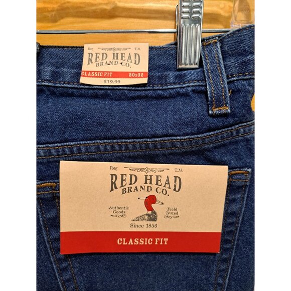New Red Head Mens Classic Fit 30x32 Blue Denim Jeans 100% Cotton Made In Mexico - Picture 2 of 10